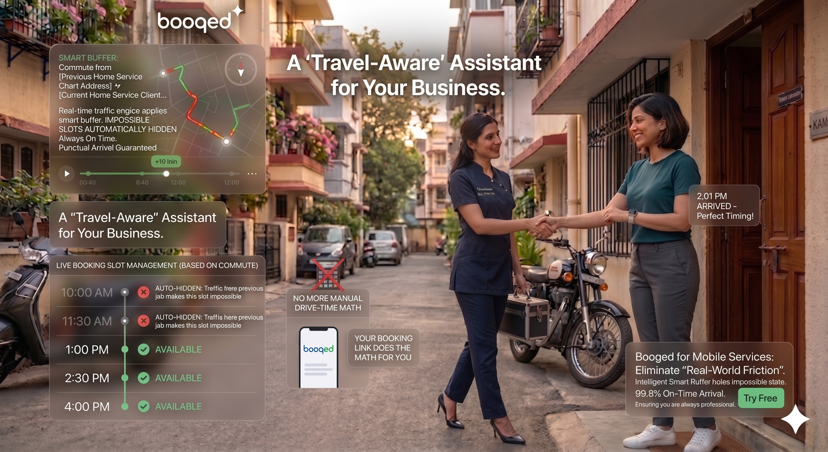 Booqed Smart Scheduling Assistant and Travel-Aware Engine